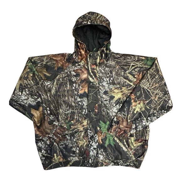 Mossy Oak Field Staff WF101 XXL Camo Hooded Bomber Jacket Poly Fleece - Picture 1 of 12